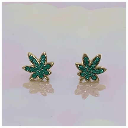 Weed Stud Earrings - Ziya Blue
