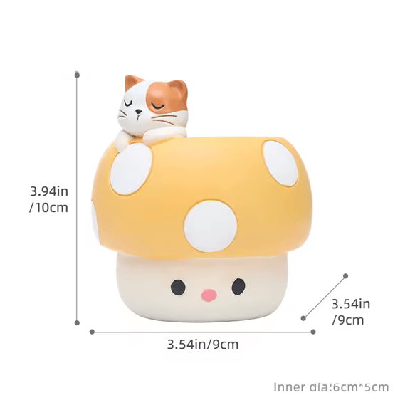 🐾 Whimsical Mushroom Animal Planter 🍄🌿 - Ziya Blue