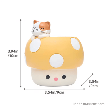 🐾 Whimsical Mushroom Animal Planter 🍄🌿 - Ziya Blue