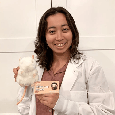 White Lab Mouse Plush - Tiny Mouse, Big Science! - Ziya Blue