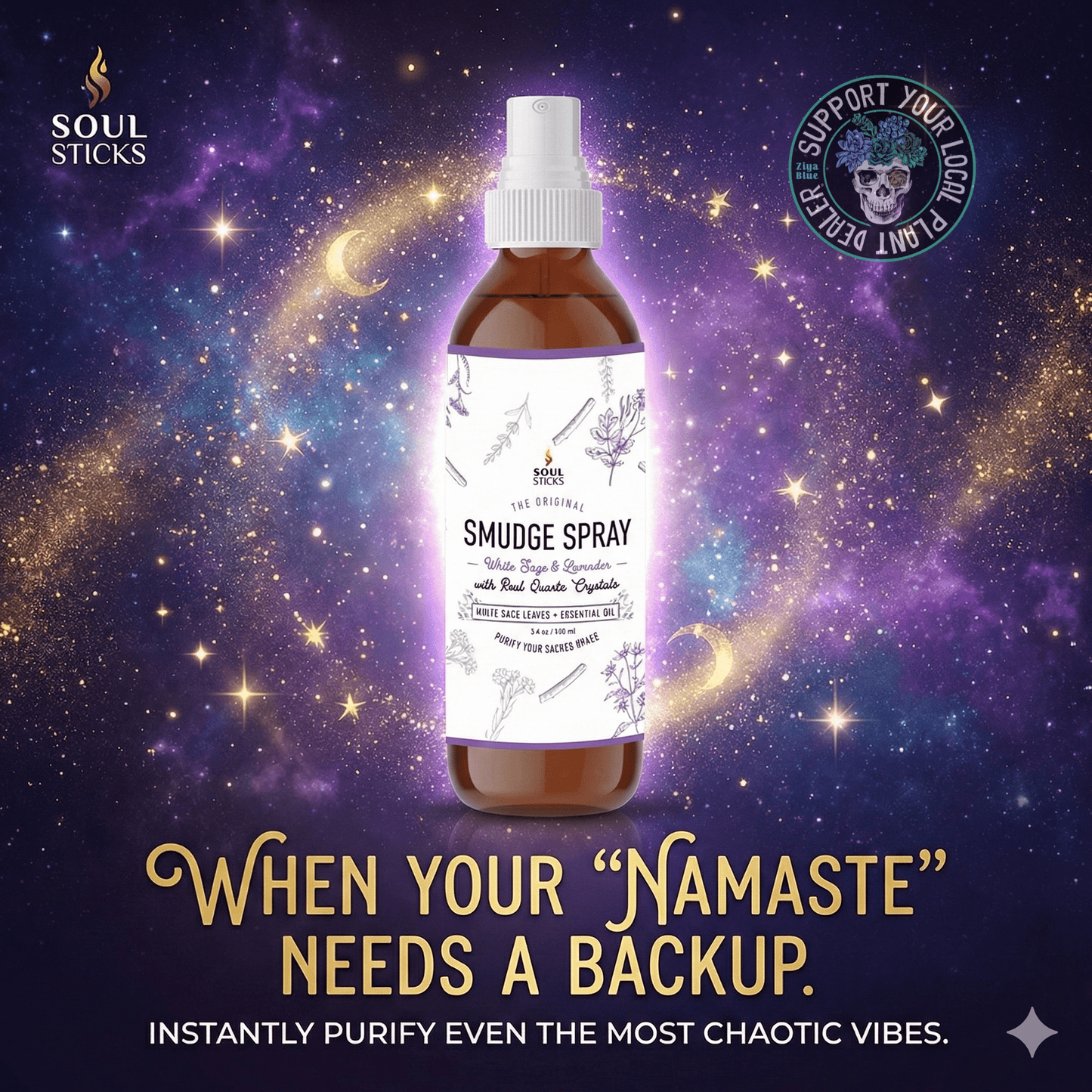 White Sage &amp; Lavender Smudge Spray (3.5 oz) 🌿💜 - Ziya Blue