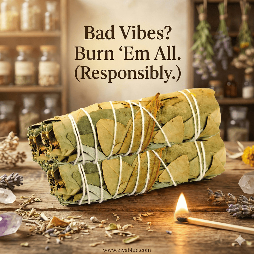 White Sage & Bay Leaf Sage Stick - Ziya Blue