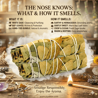 White Sage & Bay Leaf Sage Stick - Ziya Blue