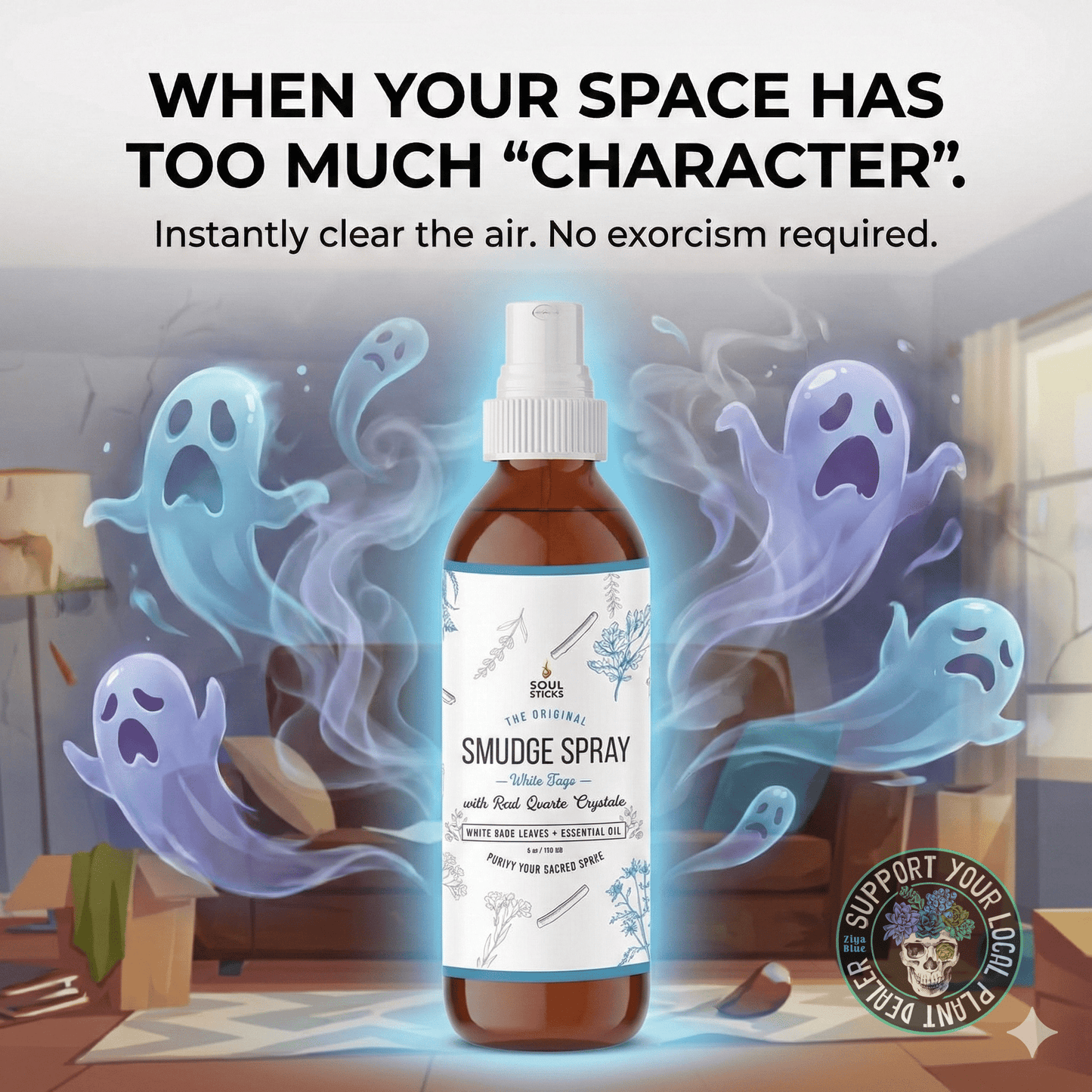 White Sage & Eucalyptus Smudge Spray (3.5 oz) 🌿✨ - Ziya Blue