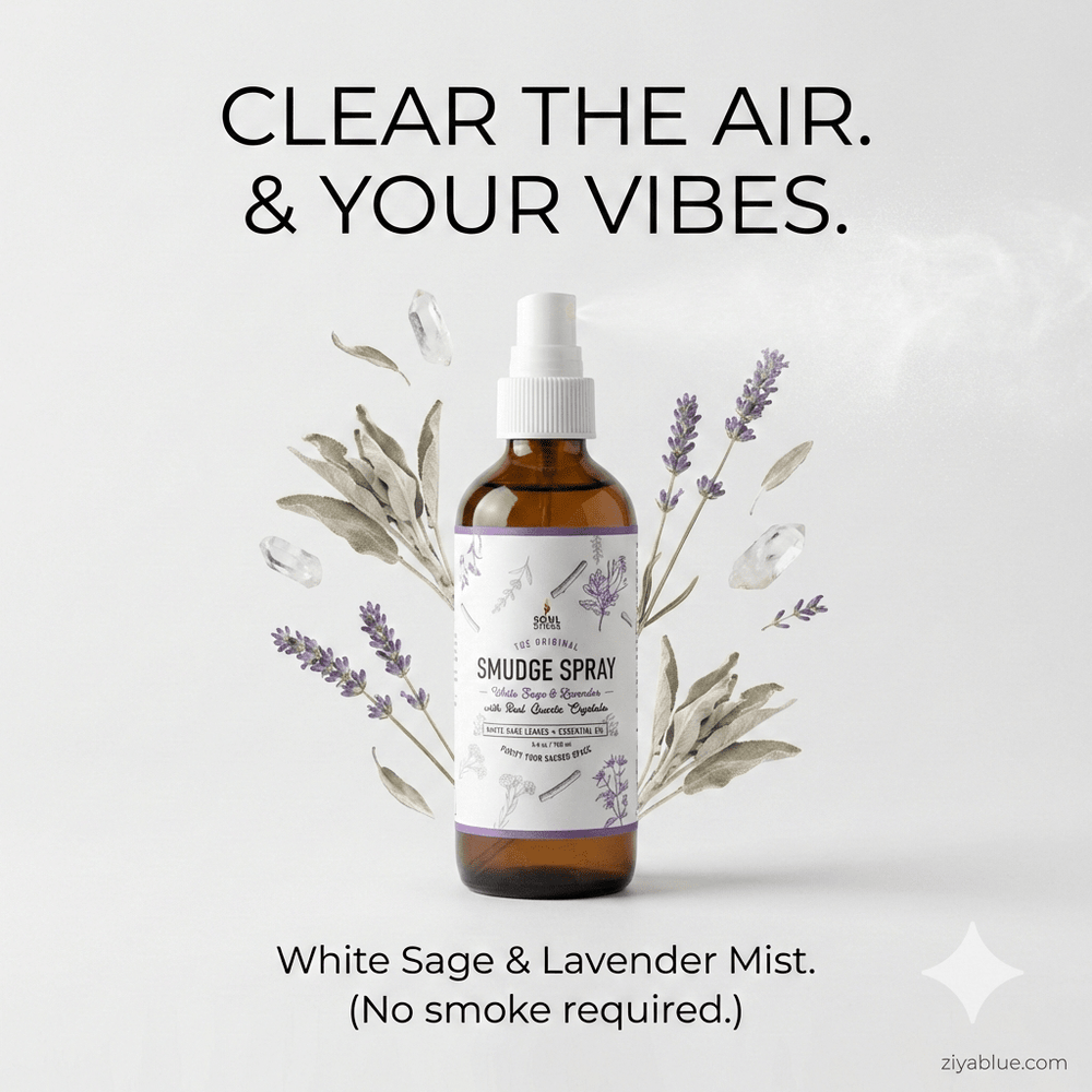 White Sage & Lavender Smudge Spray (3.5 oz) 🌿💜 - Ziya Blue