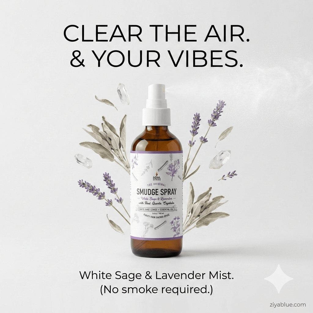 White Sage & Lavender Smudge Spray (3.5 oz) 🌿💜 - Ziya Blue