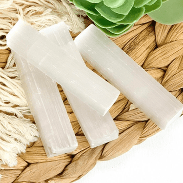 White Selenite - Raw Rectangles 4" - Ziya Blue