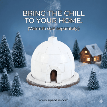 Winter Igloo Incense Cone Burner - Ziya Blue
