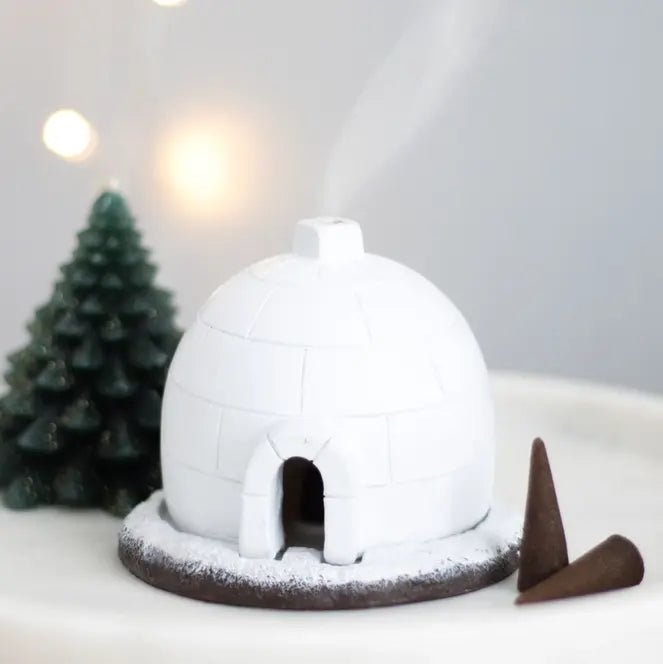 Winter Igloo Incense Cone Burner - Ziya Blue