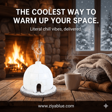 Winter Igloo Incense Cone Burner - Ziya Blue