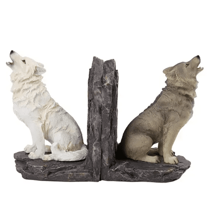 Wolf Bookends Set - Ziya Blue