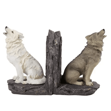 Wolf Bookends Set - Ziya Blue