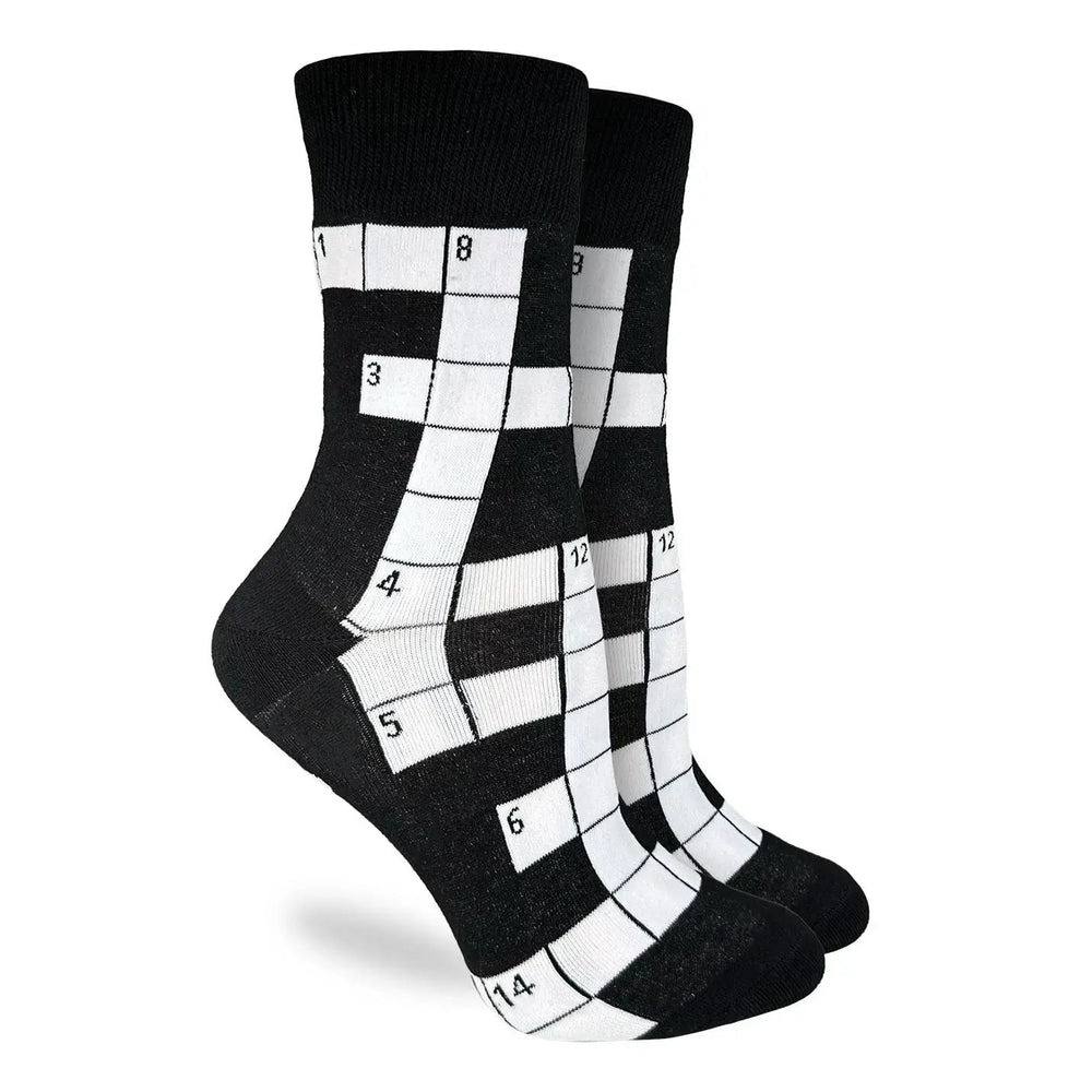 Women's Crossword Puzzle Socks - Ziya Blue