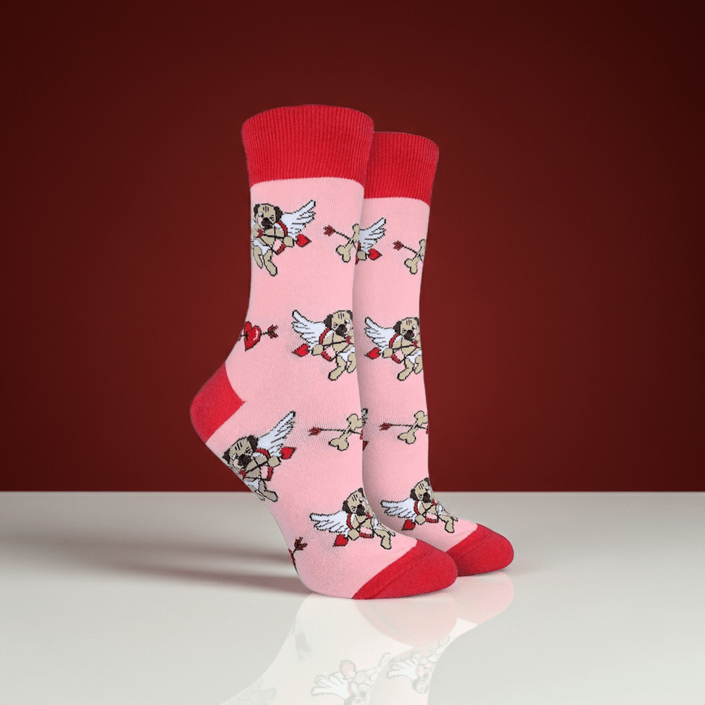 Women's Cupid Pugs Socks - Ziya Blue