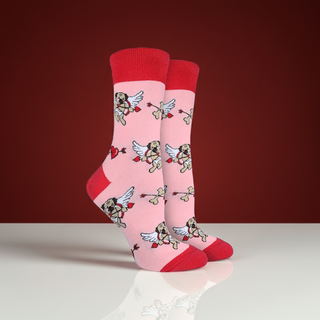 Women's Cupid Pugs Socks - Ziya Blue