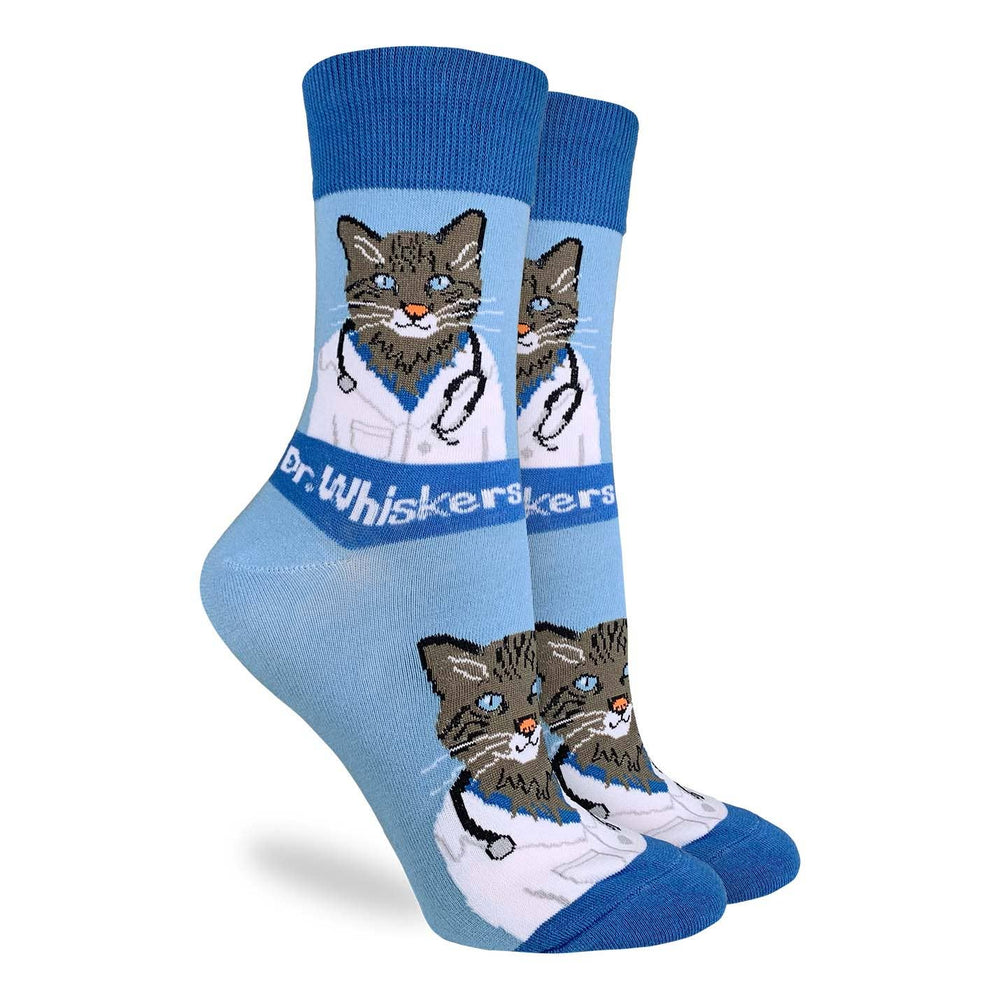 Women's Dr. Whiskers Socks - Ziya Blue