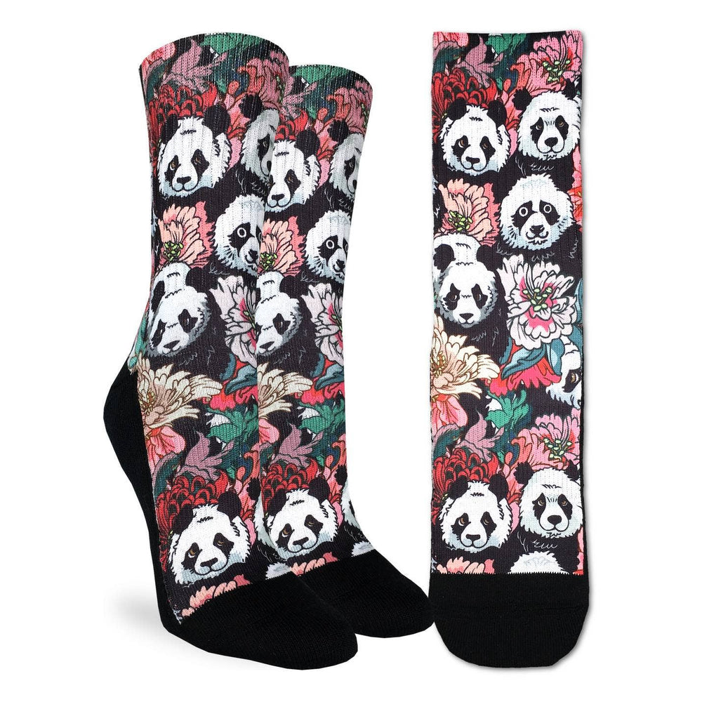 Women's Floral Pandas Socks - Ziya Blue