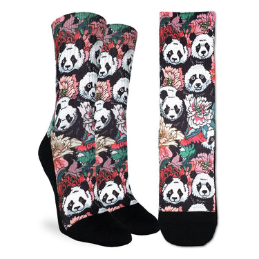 Women's Floral Pandas Socks - Ziya Blue