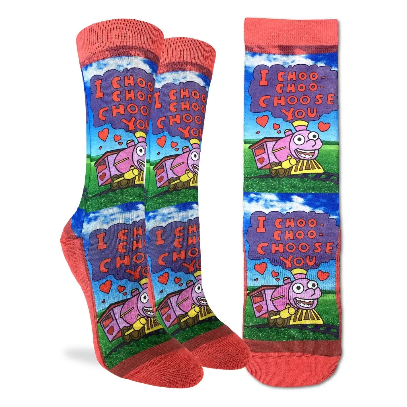 Women's I Choo Choo Choose You Socks - Ziya Blue