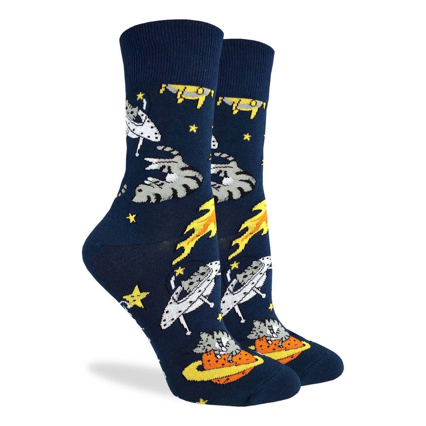 Women's Space Cat Socks - Ziya Blue