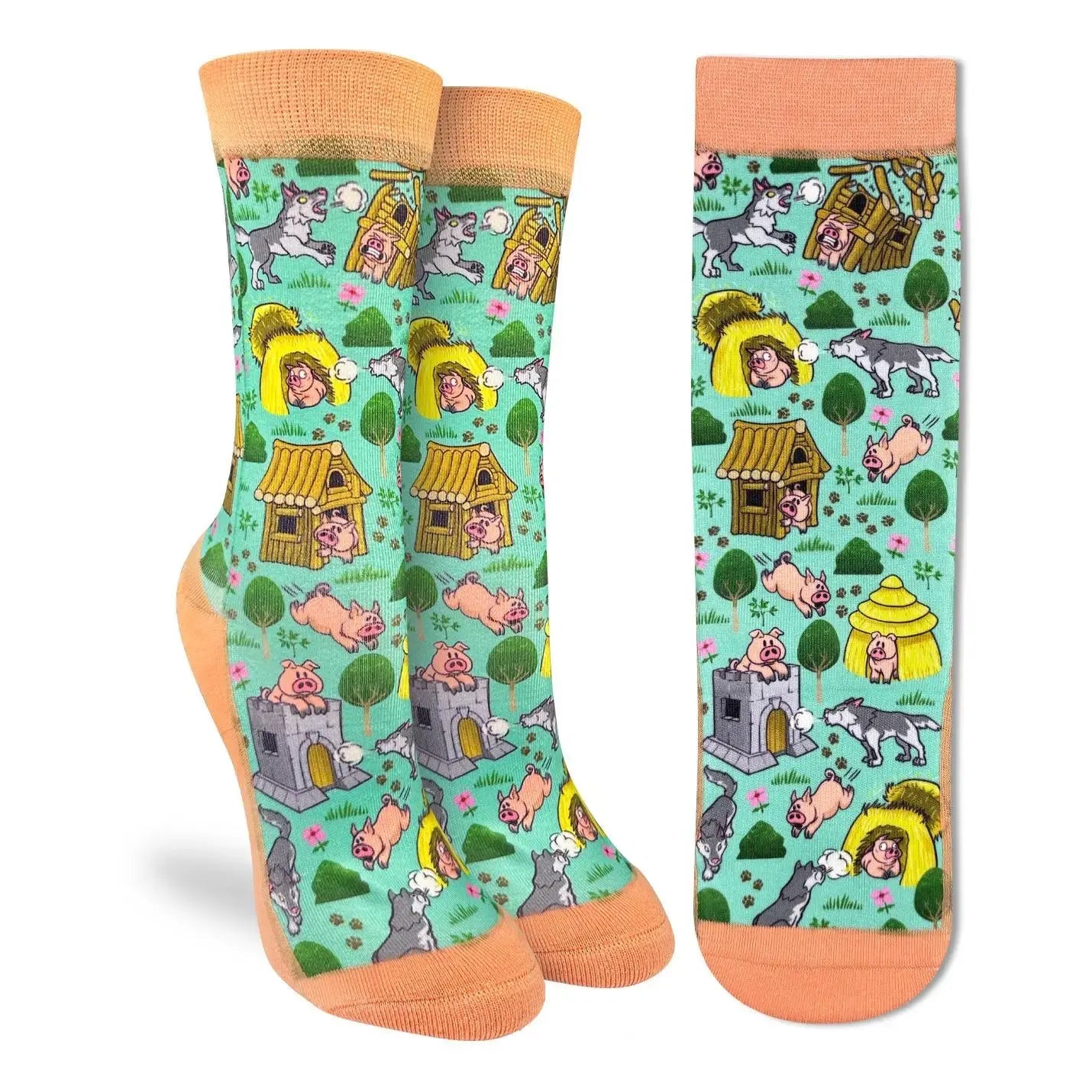 Women's the Three Little Pigs Socks - Ziya Blue