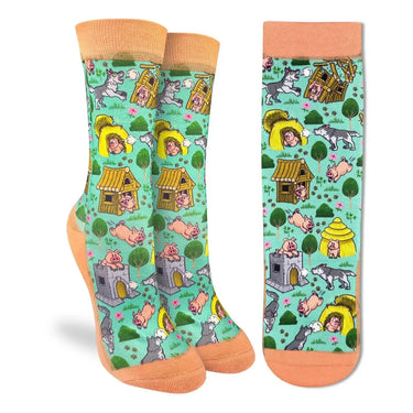 Women's the Three Little Pigs Socks - Ziya Blue