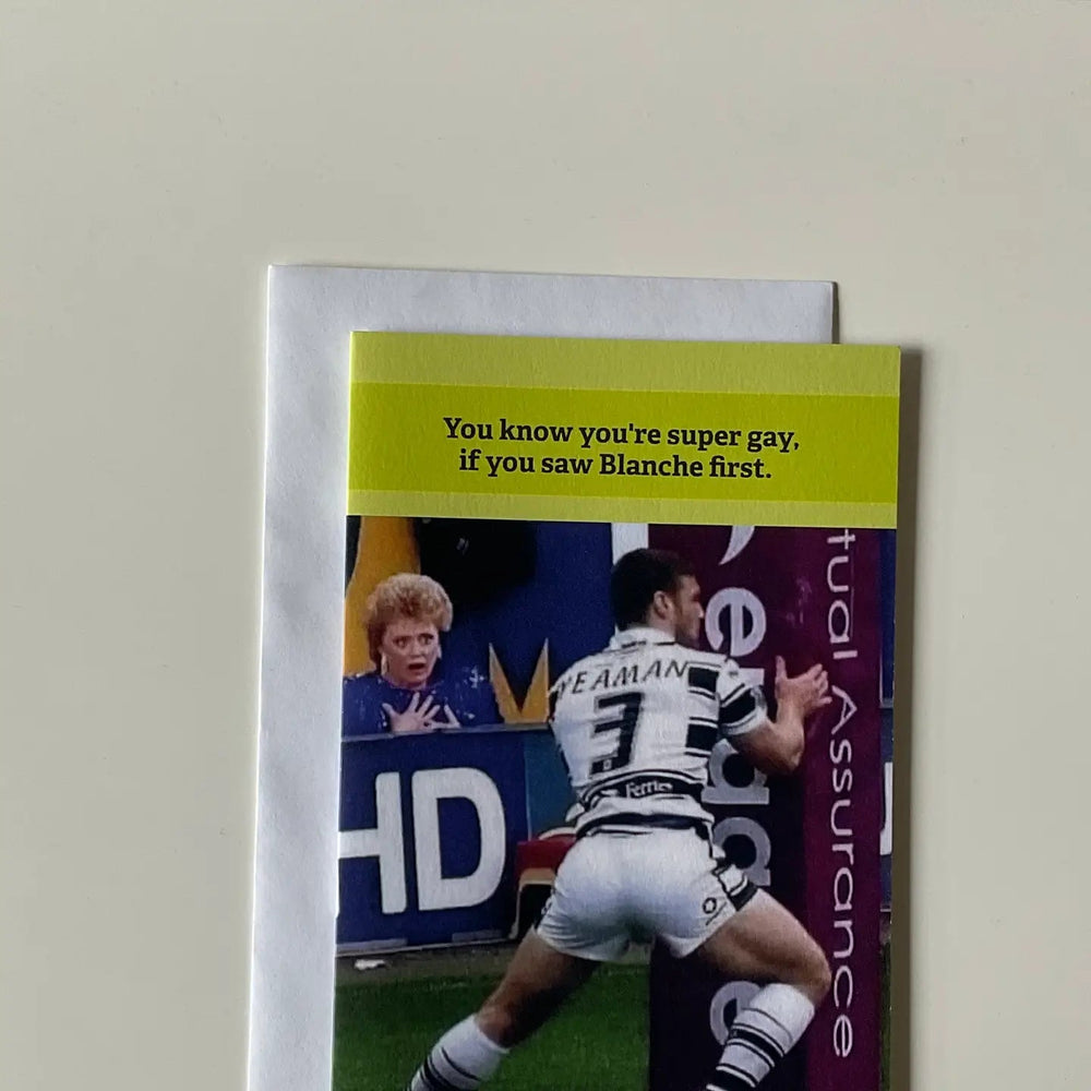 You Know You Are Super Gay Card - Ziya Blue