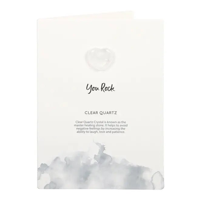 You Rock Clear Quartz Crystal Heart Greeting Card - Ziya Blue