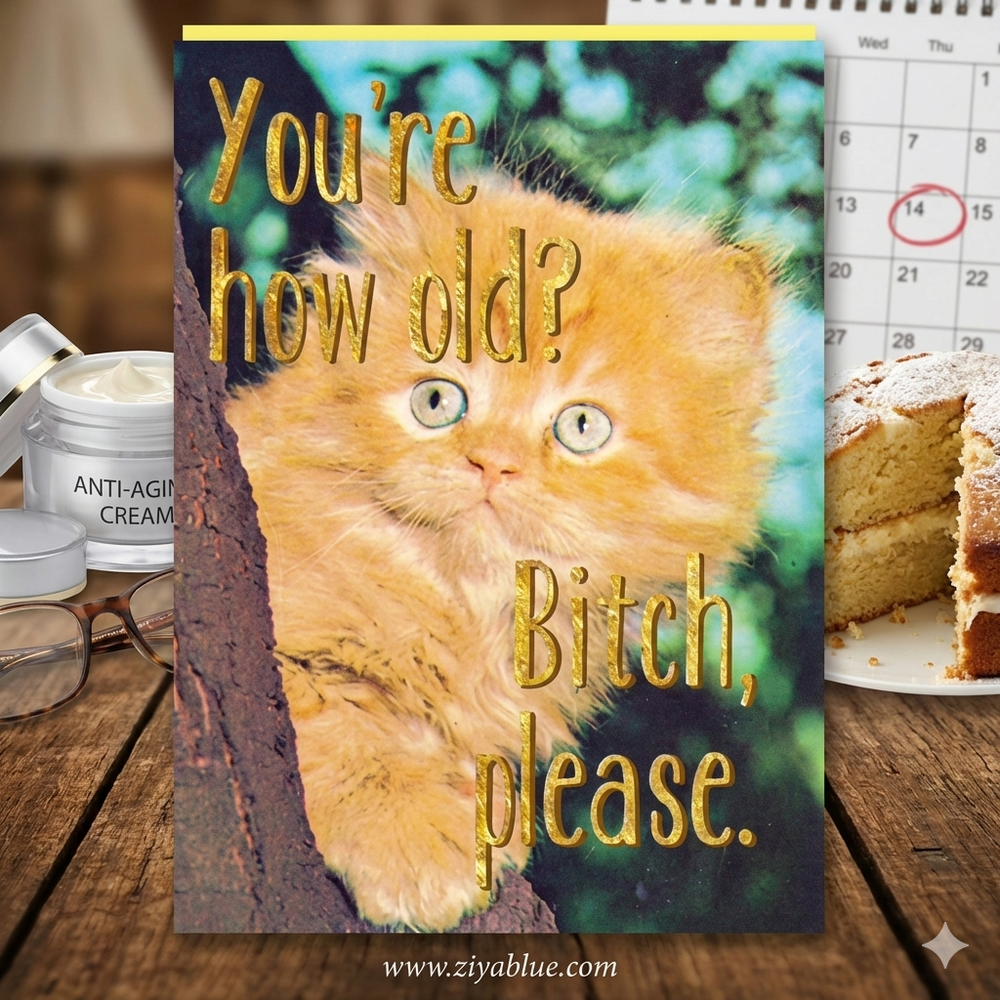 You're How Old Card - Ziya Blue