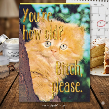 You're How Old Card - Ziya Blue
