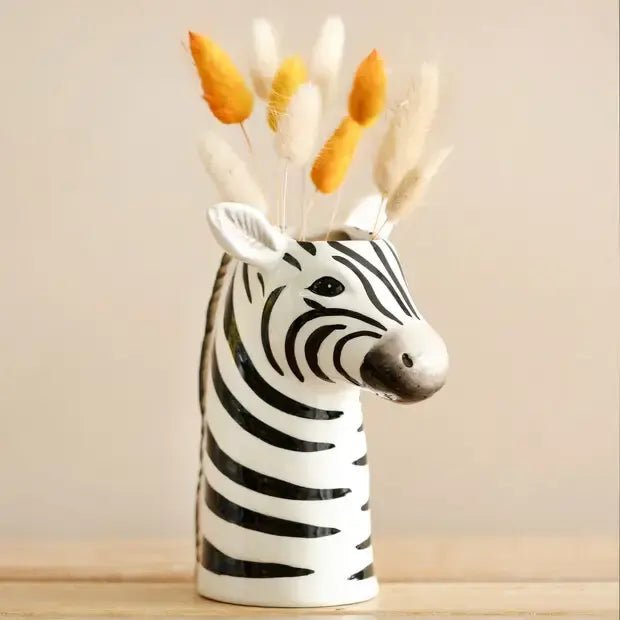 Zebra Vase - Ziya Blue