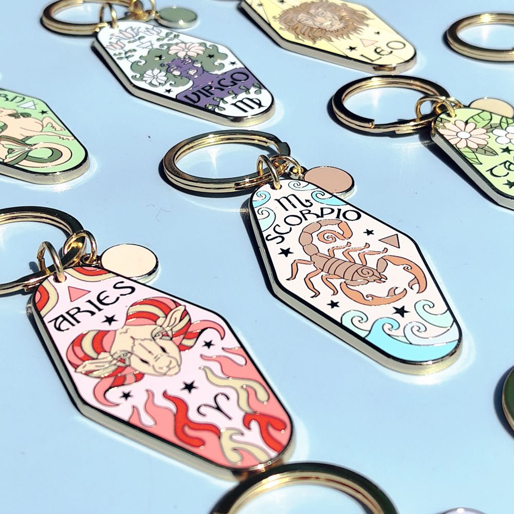 Zodiac Keychain - Ziya Blue