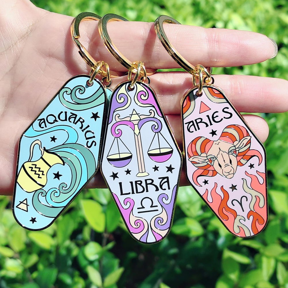 Zodiac Keychain - Ziya Blue